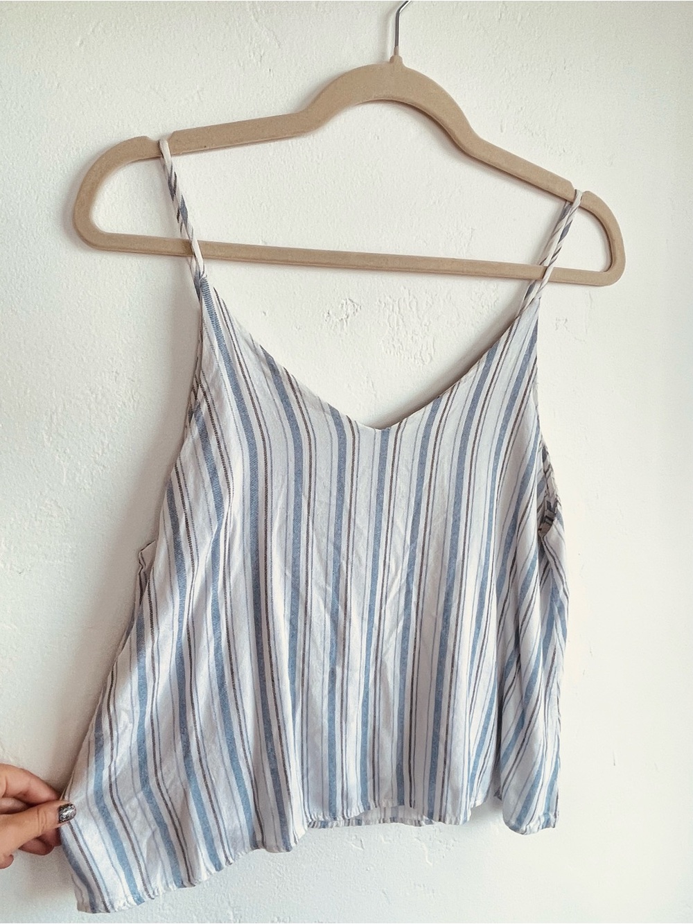 Final Touch Blue and White Striped Spaghetti Strap Cami